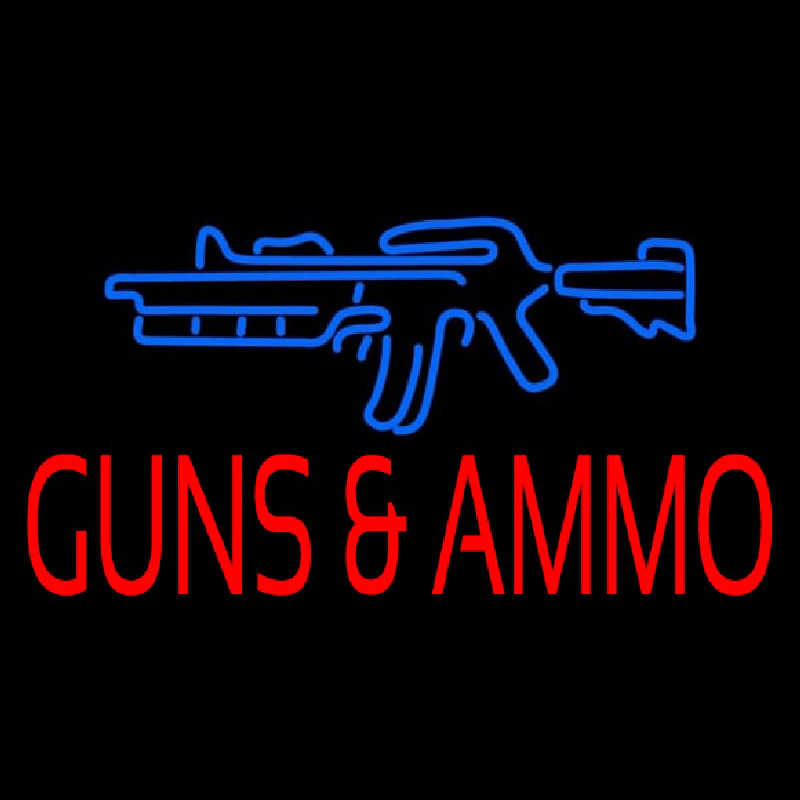 Gun Ammo Neon Sign