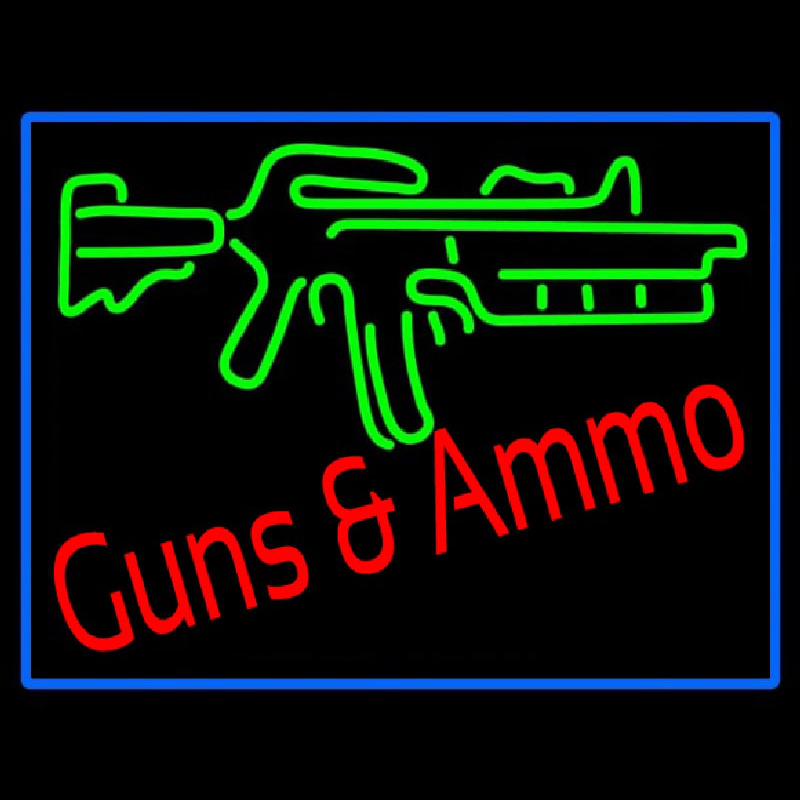 Gun Ammo Neon Sign