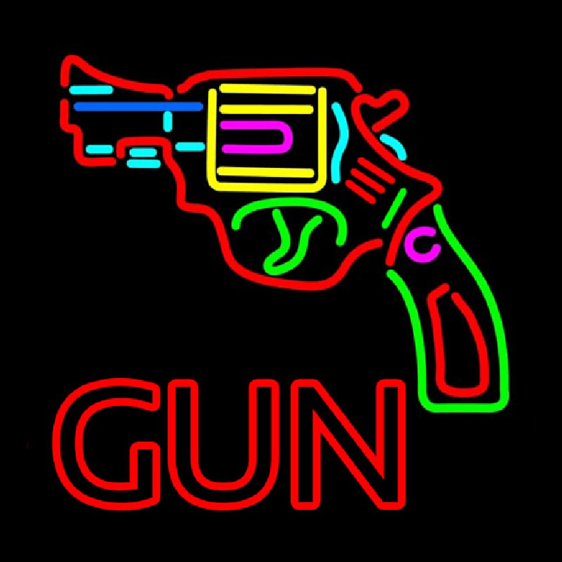 Gun Logo Neon Sign