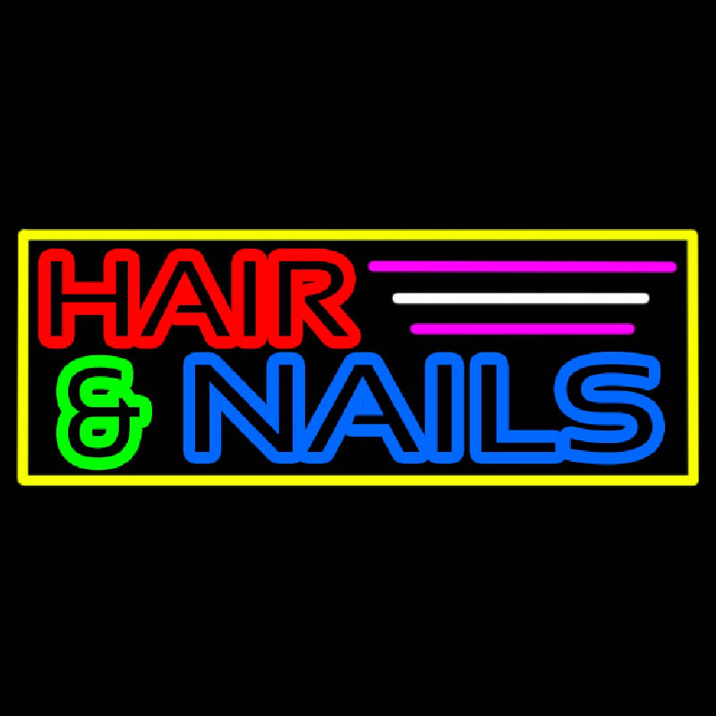 Hair And Nails Double Stroke Neon Sign