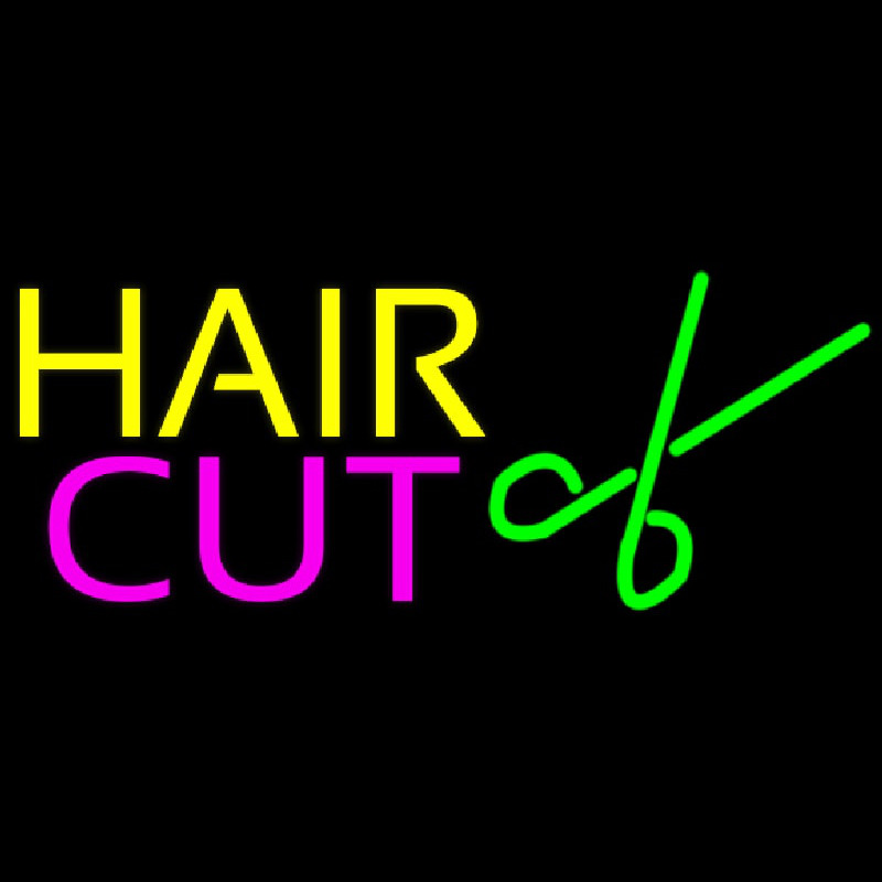 Hair Cut Logo Neon Sign