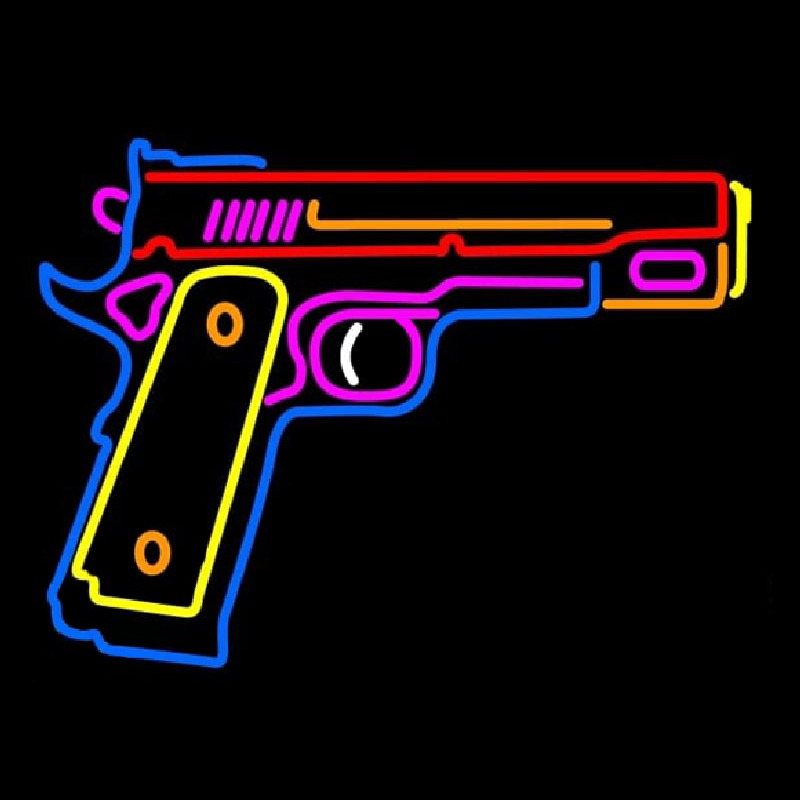 Hand Gun Neon Sign