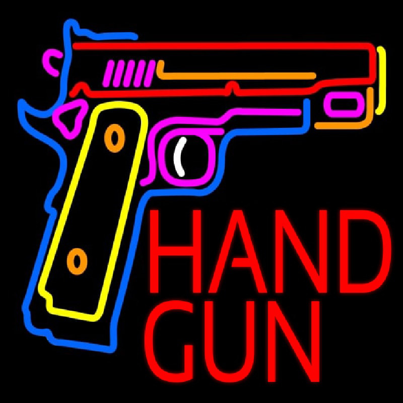 Hand Gun Neon Sign