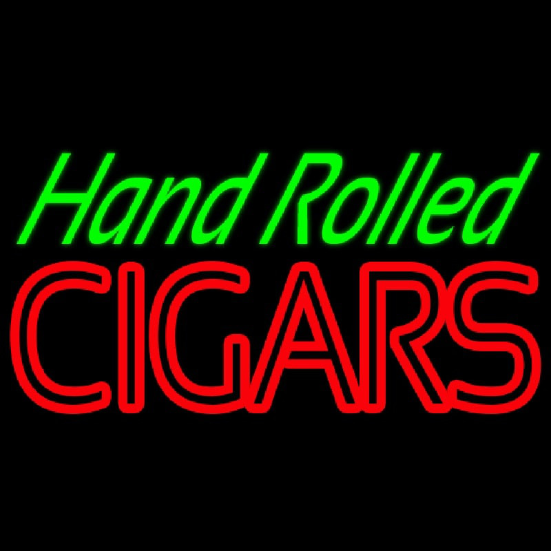 Hand Rolled Cigars Neon Sign