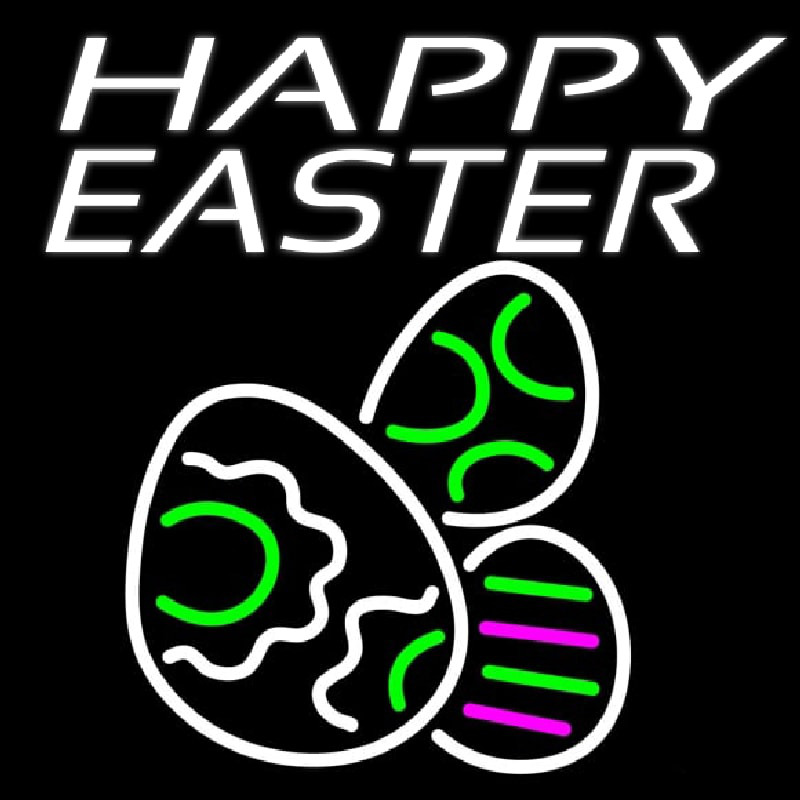 Happy Easter Egg 4 Neon Sign