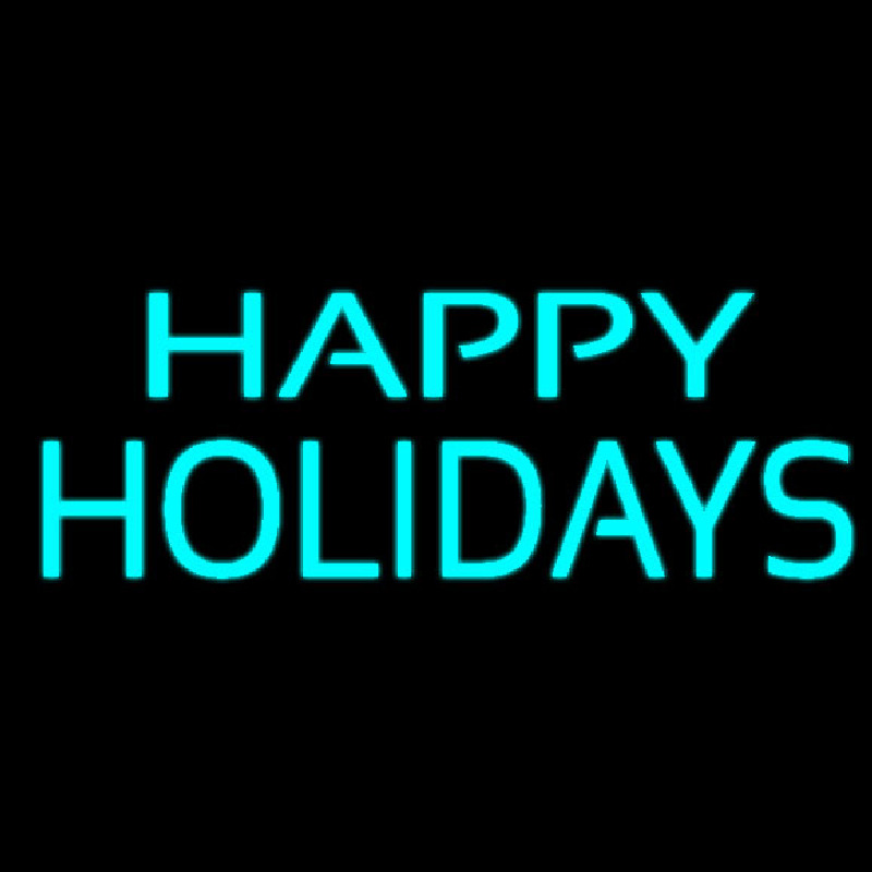 Happy Holidays Block Neon Sign