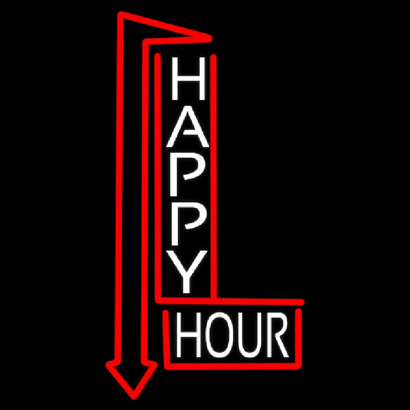 Happy Hour With Arrow Neon Sign