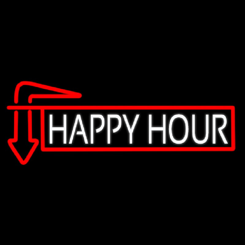 Happy Hour With Arrow Neon Sign