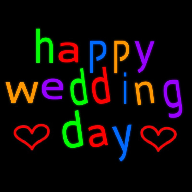 Happy Wedding Day Neon Sign