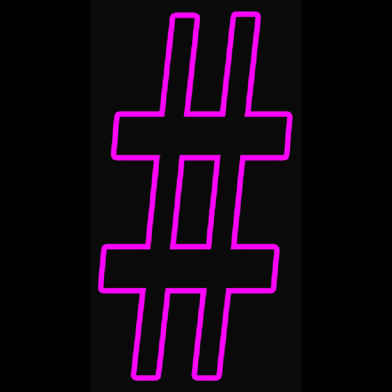 Hash Tag Neon Sign