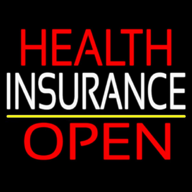 Health Insurance Open Neon Sign