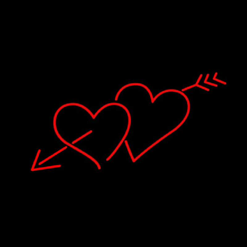 Heart With Red Arrow Neon Sign