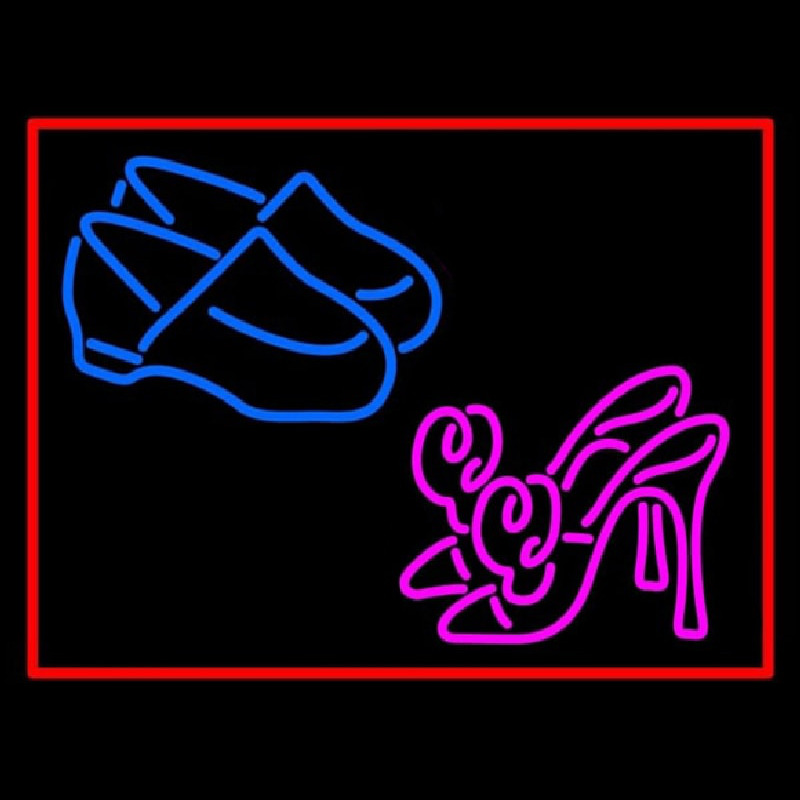 Heels Shoes With Border Neon Sign