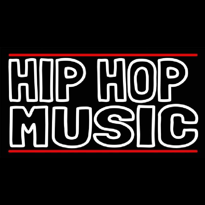 Hip Hop Music With Line Neon Sign