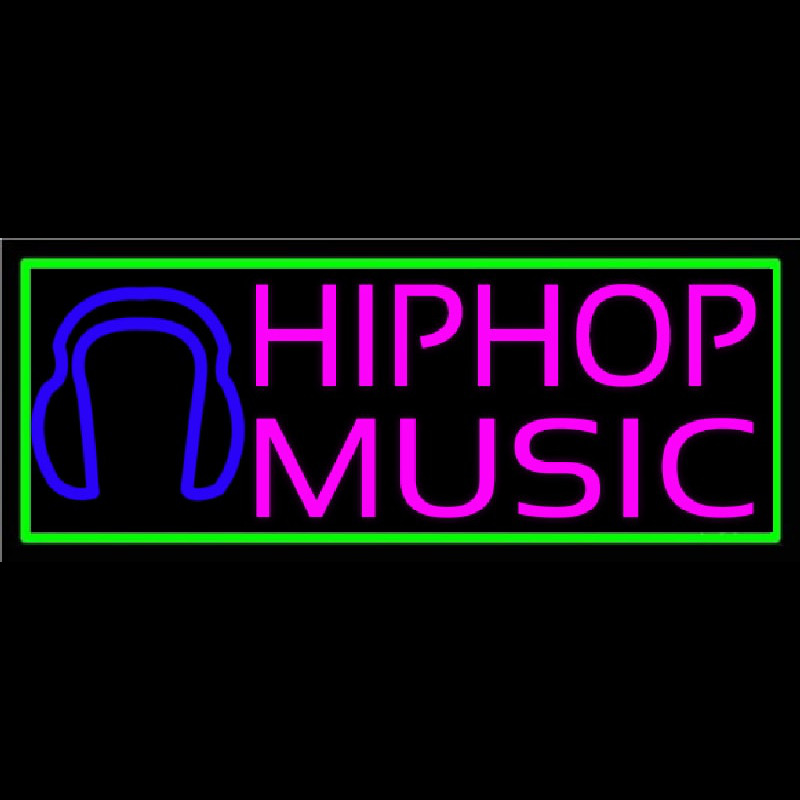 Hip Hop Music With Line Neon Sign