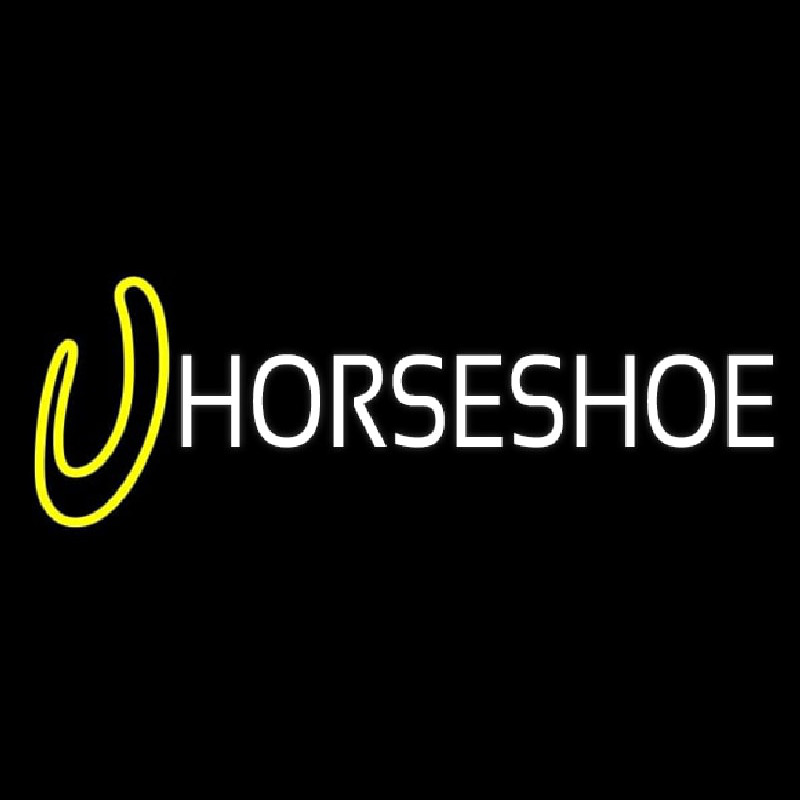 Horse Shoe Block Logo Neon Sign
