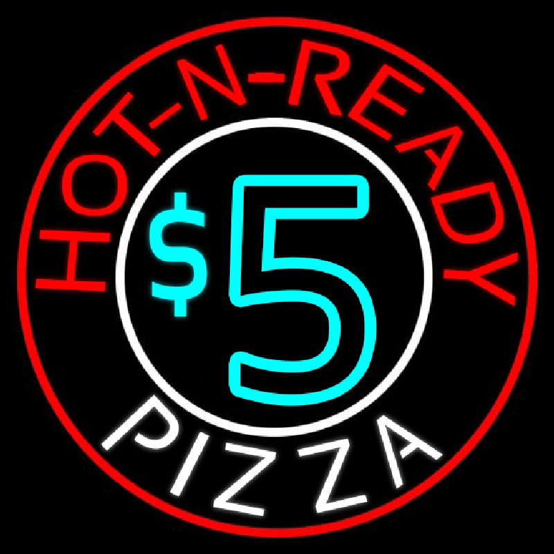 Hot N Ready Pizza Neon Sign