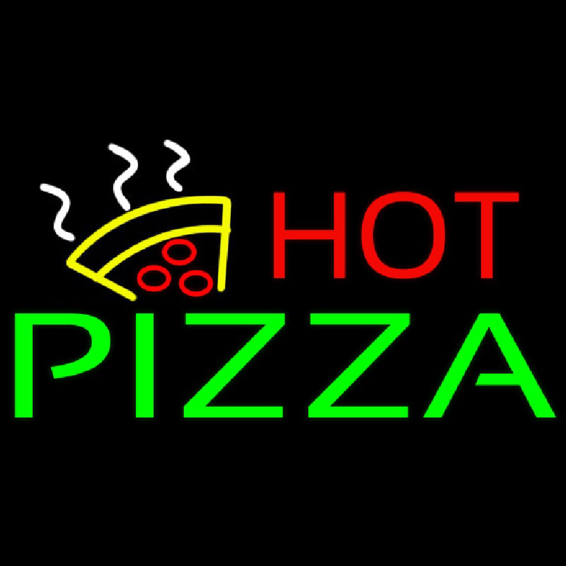 Hot Pizza With Logo Neon Sign