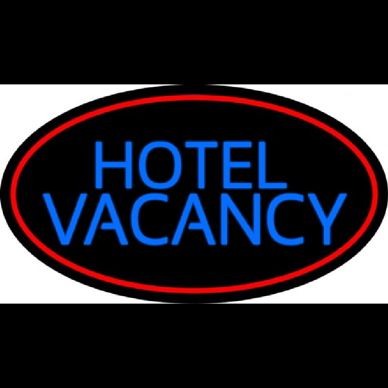 Hotel Vacancy With Blue Border Neon Sign