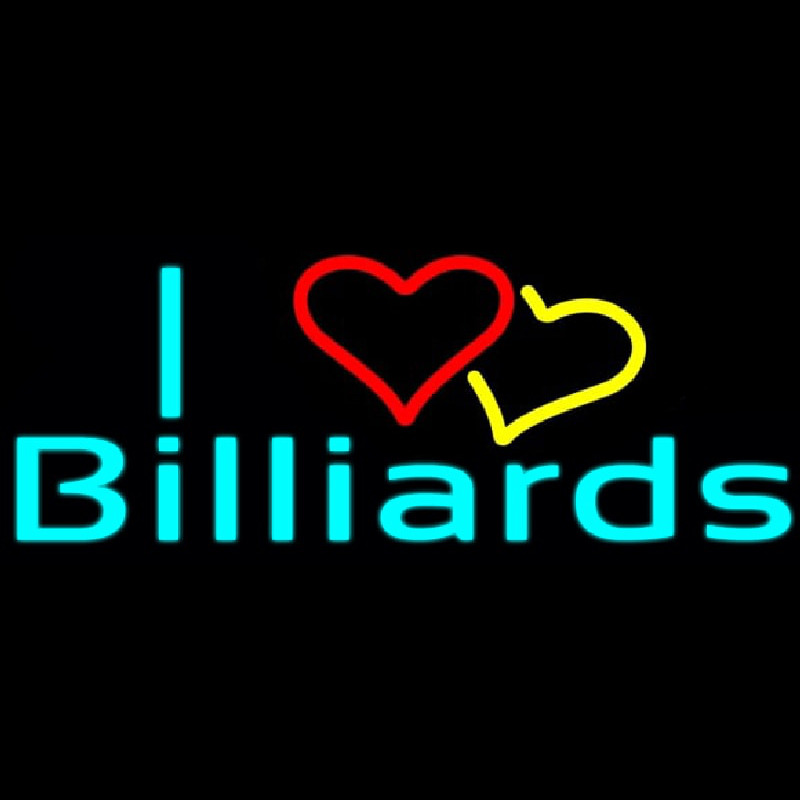 I Love Billiards 2 Neon Sign