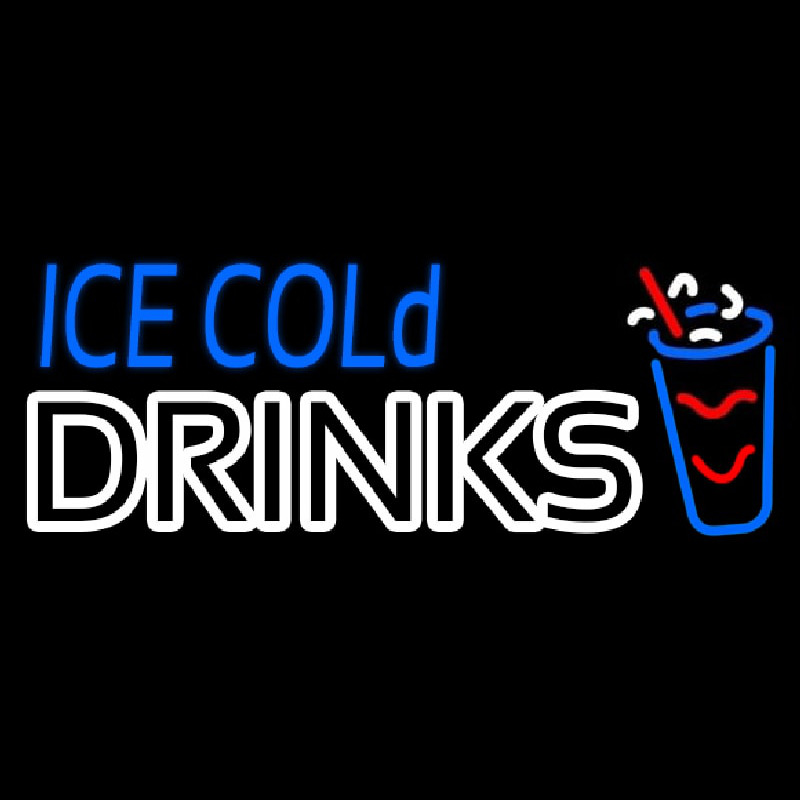 Ice Cold Drinks Neon Sign