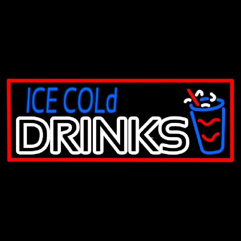 Ice Cold Drinks Neon Sign