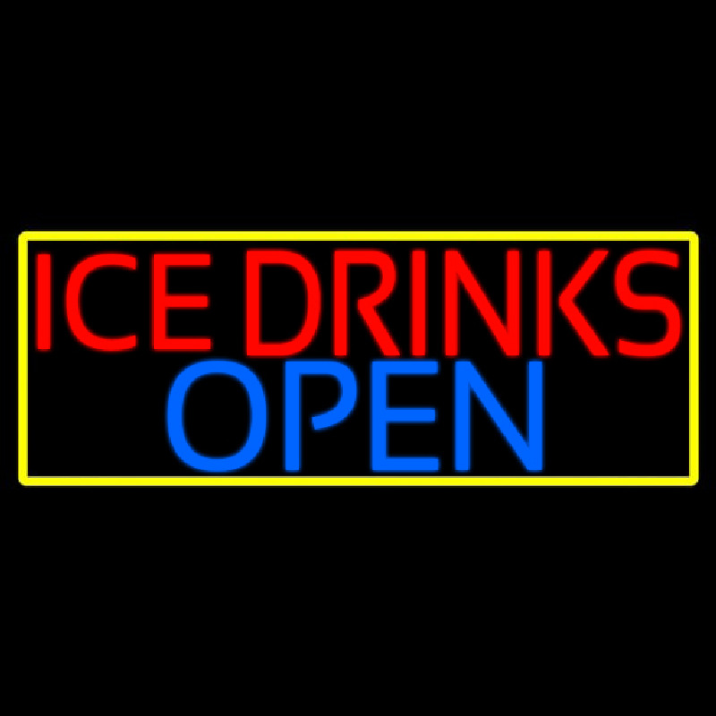 Ice Cold Drinks Open Neon Sign