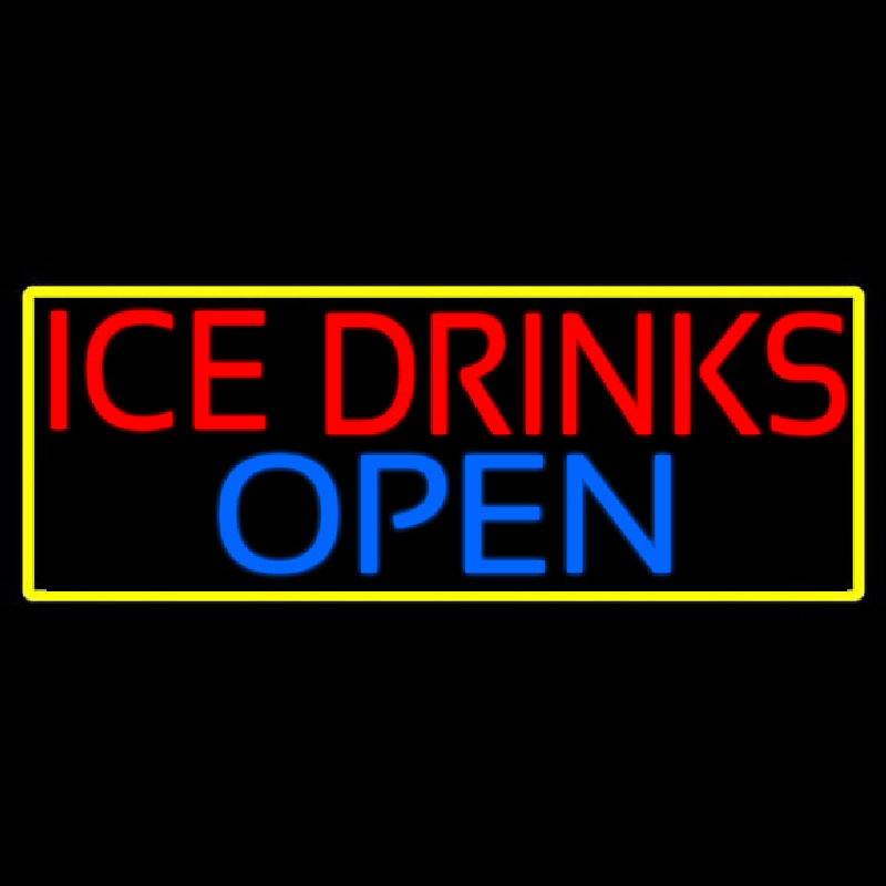 Ice Cold Drinks Red Open Neon Sign