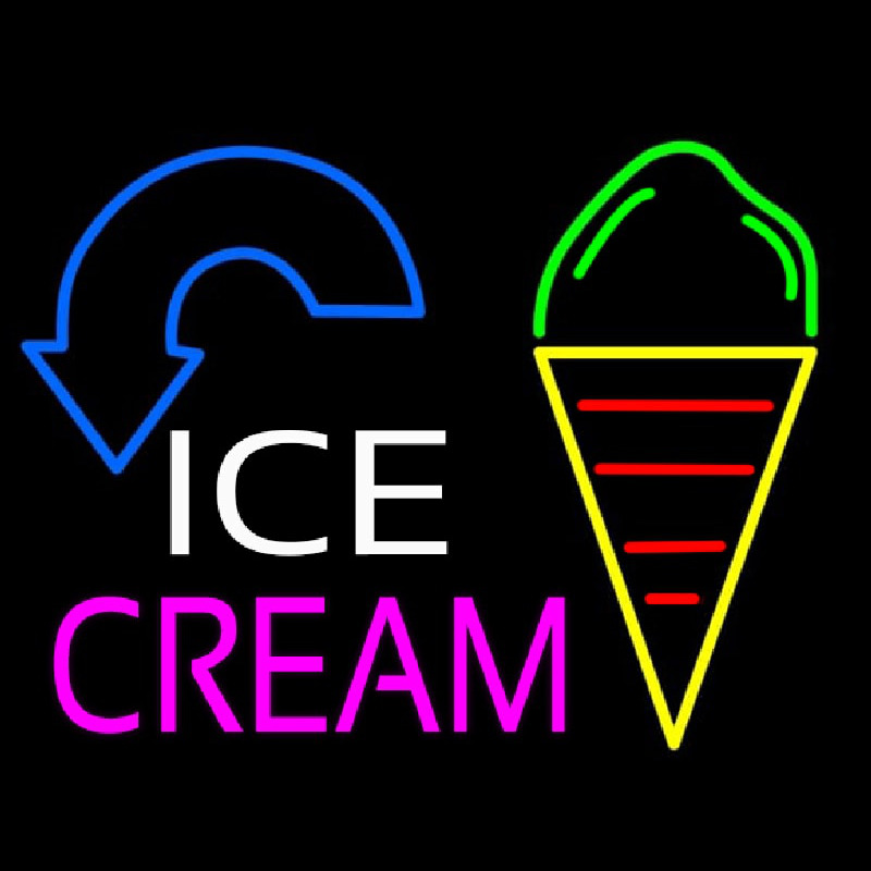 Ice Cream Arrow Neon Sign