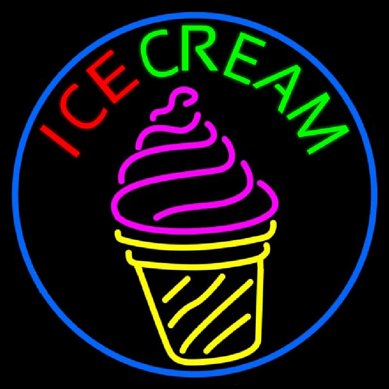 Ice Cream Cone Image Neon Sign