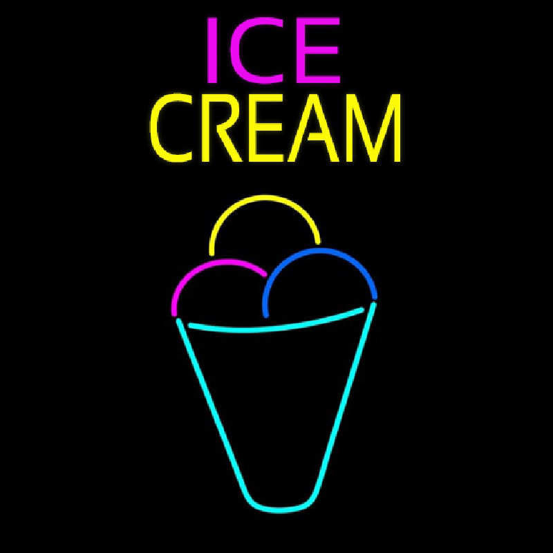 Ice Cream Multicolored Cone Neon Sign