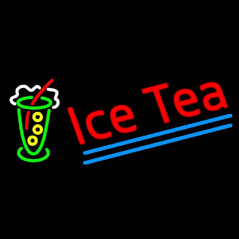 Ice Tea Logo Neon Sign