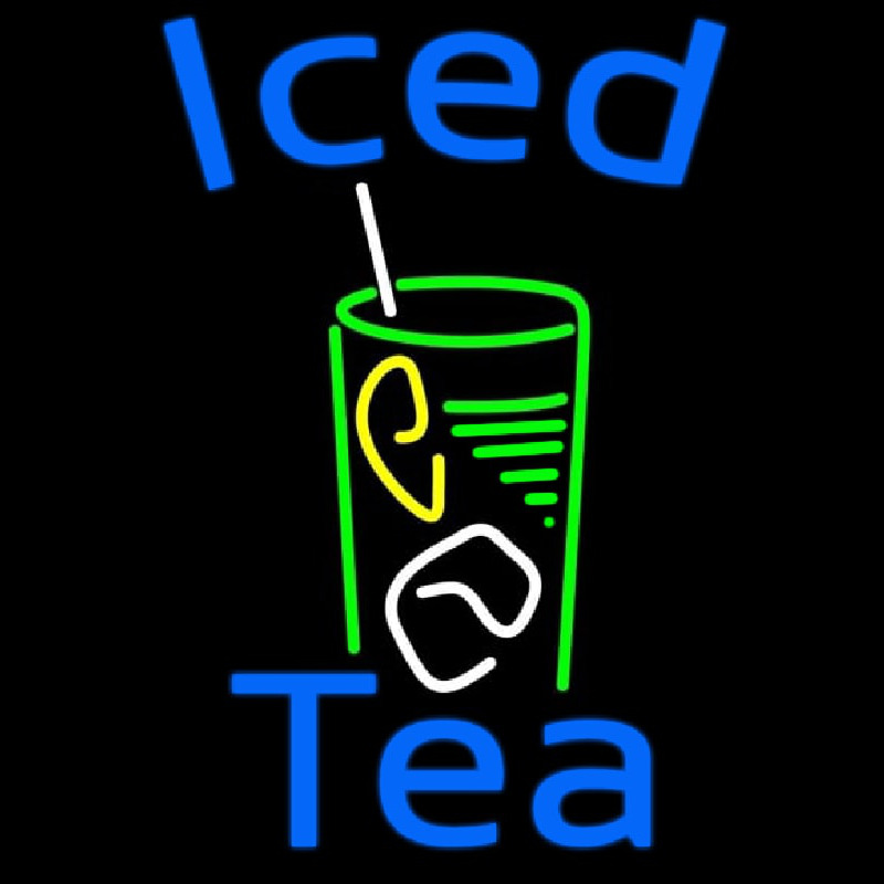 Iced Tea With Glass Neon Sign