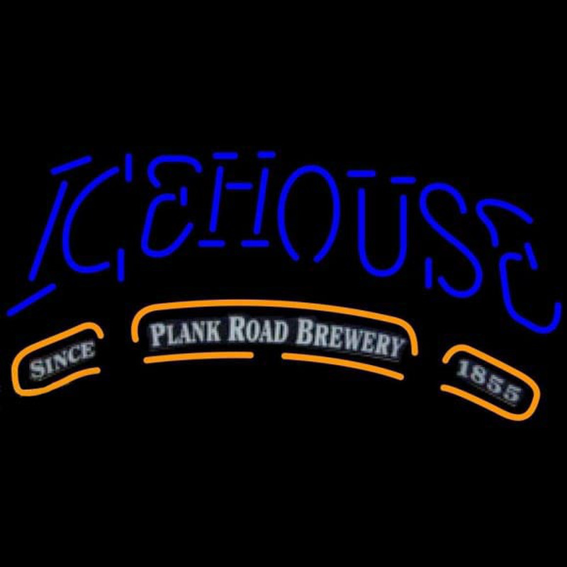 Icehouse Plank Road Brewery Blue Beer Sign Neon Sign