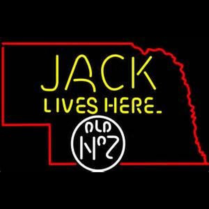Jack Daniels Jack Lives Here Nebraska Whiskey Neon Sign