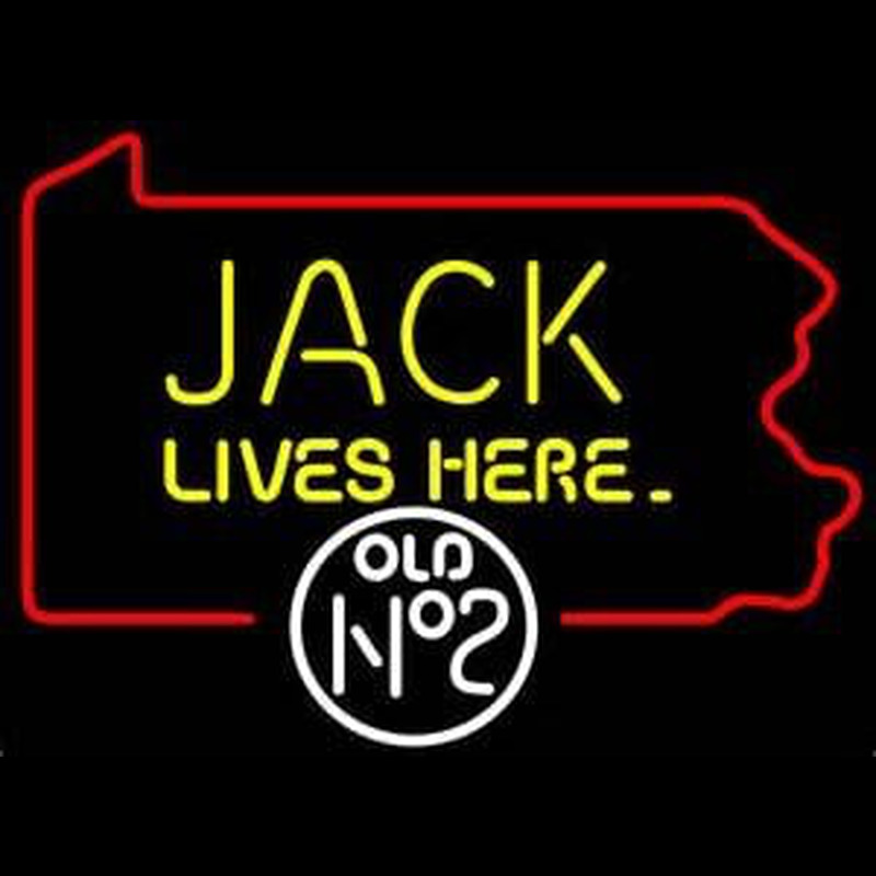 Jack Daniels Jack Lives here Pennsylvania Whiskey Neon