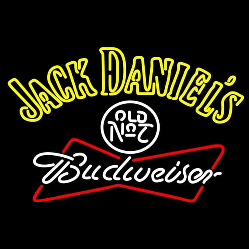 Jack Daniels with Budweiser Logo Neon Sign