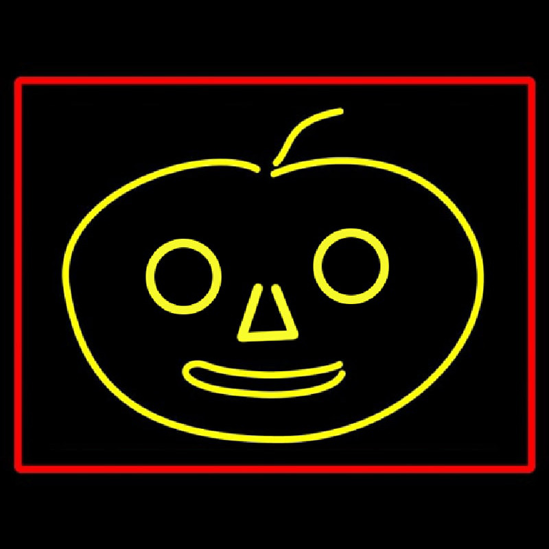 Jack O Lantern With Red Border Neon Sign