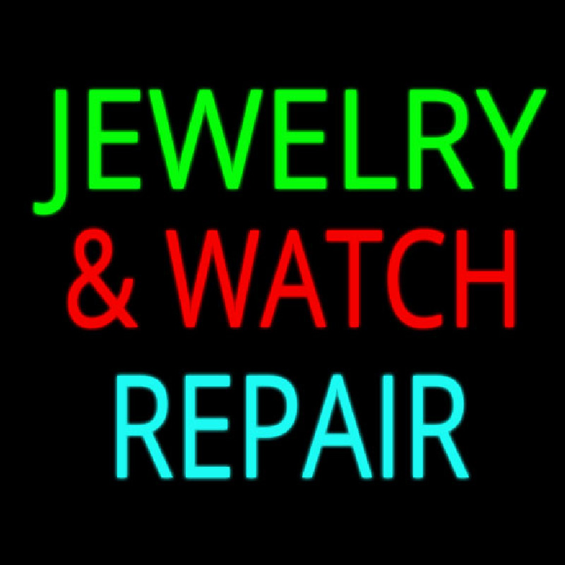 Jewelry And Watch Repair Block Neon Sign