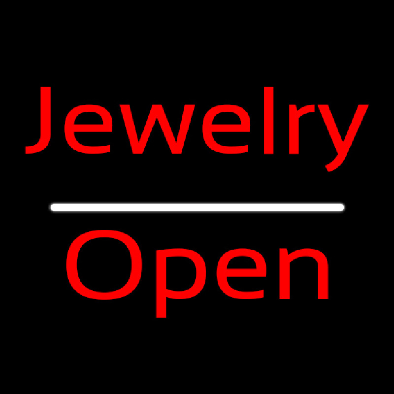 Jewelry Cursive Open White Line Neon Sign
