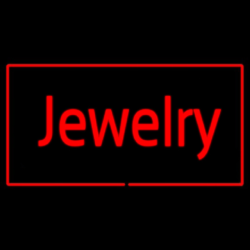 Jewelry Cursive Rectangle Red Neon Sign