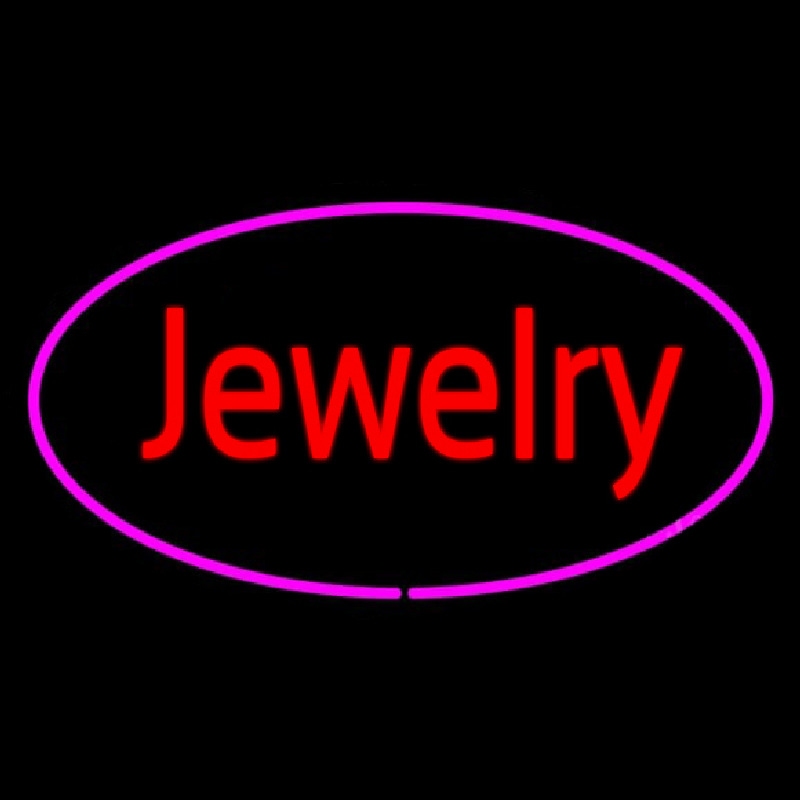 Jewelry Purple Oval Neon Sign