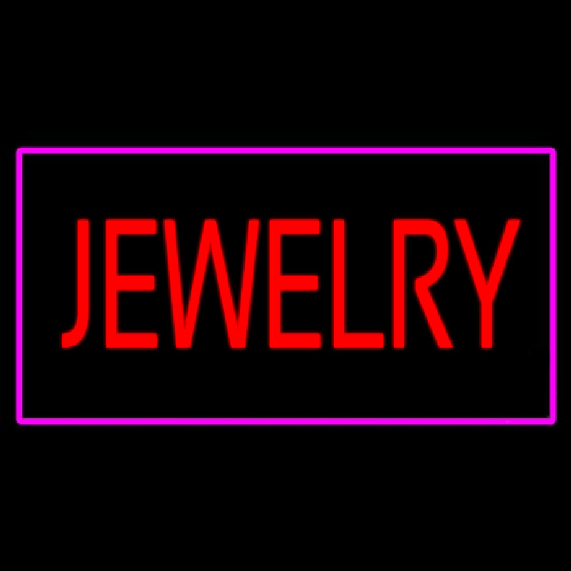 Jewelry Rectangle Purple Neon Sign