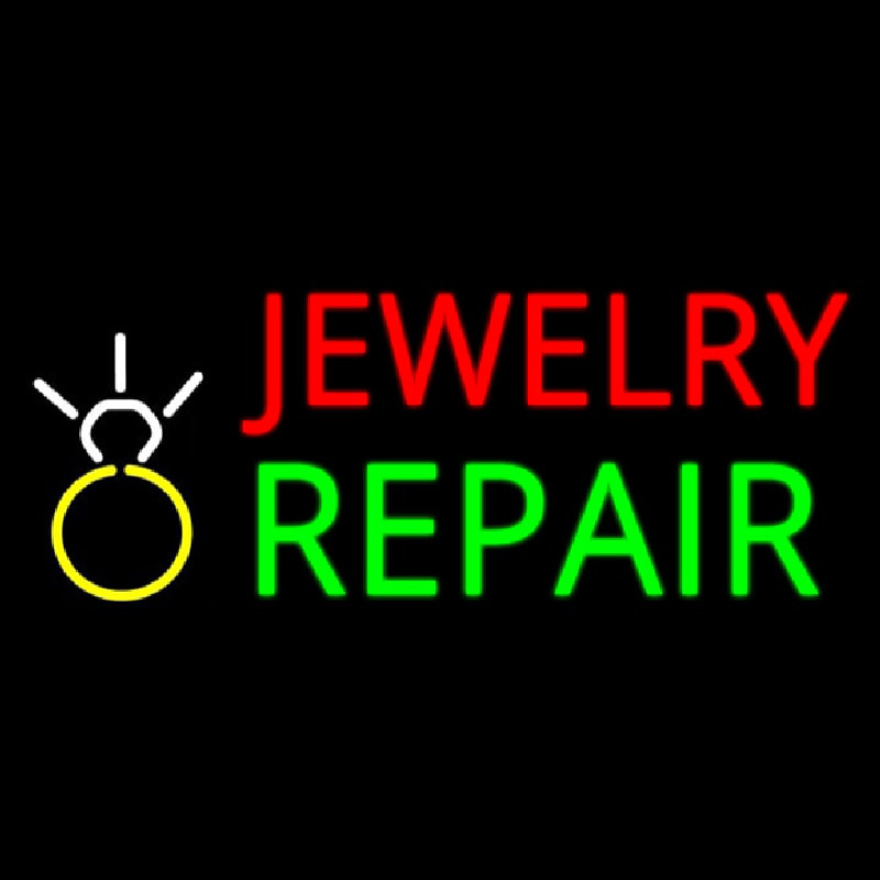 Jewelry Repair Logo Block Neon Sign
