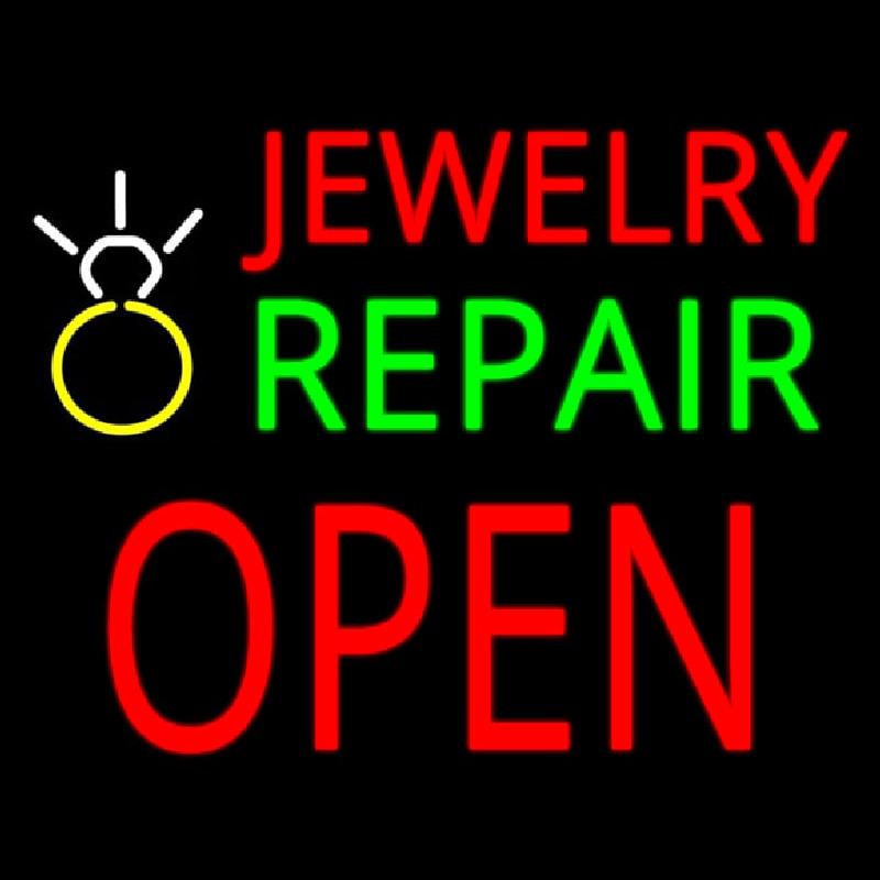 Jewelry Repair Open Logo Neon Sign