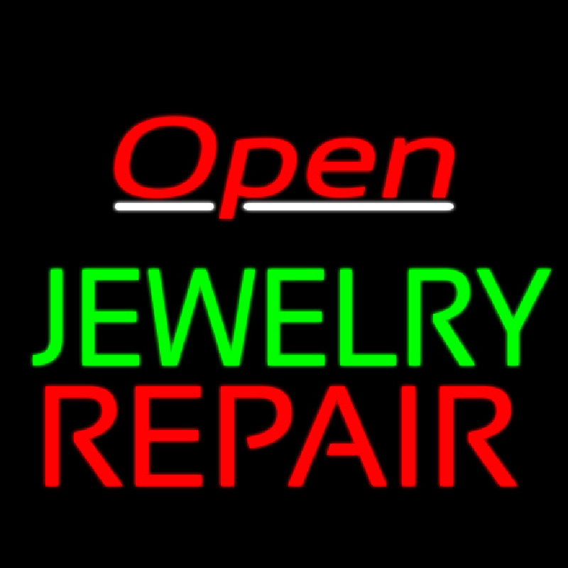 Jewelry Repair Open Red Neon Sign