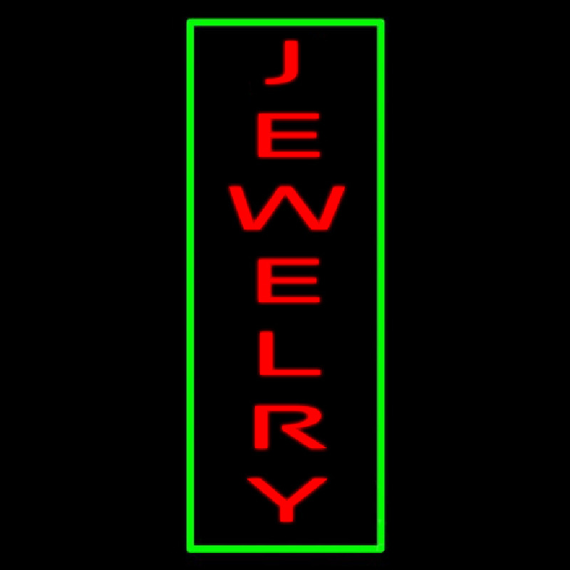 Jewelry Vertical Green Border Neon Sign