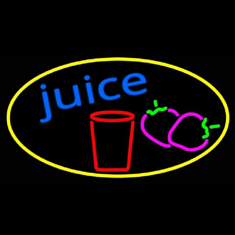 Juice With Glass Neon Sign