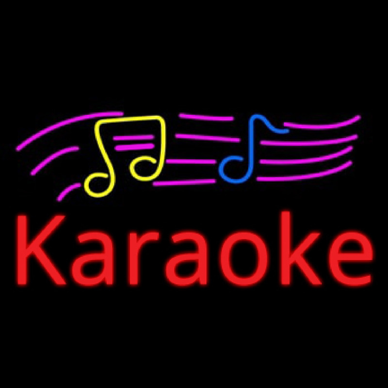Karaoke With Musical Neon Sign