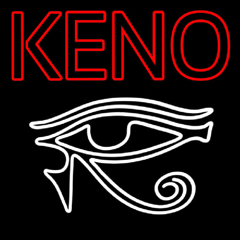 Keno With Eye Icon Neon Sign